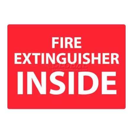 National Marker Co NMC Fire Sign, Fire Extinguisher Inside, 10in X 14in, White/Red M720PB